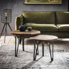 Industriële salontafel Denton robuust hardhout (2 stuks)