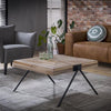 Industriële salontafel Shelby teakhout 80 cm