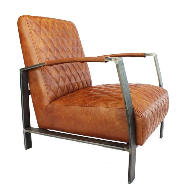 Industriële fauteuil Nelson cognac - Bronx71