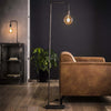 Industriële vloerlamp Alex oud zilver