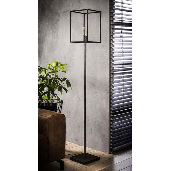 Industriële vloerlamp Stella oud zilver