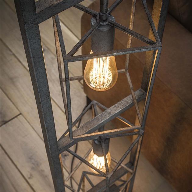 Industriële vloerlamp Stella 4-lichts 