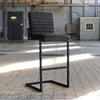 Industriële barstoel Ronald antraciet leer 84 cm