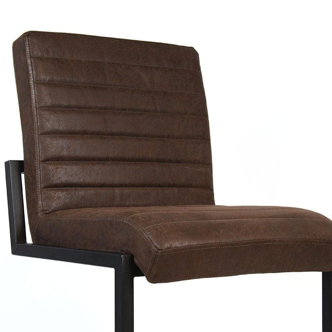Industriële barstoel Ronald bruin leer
