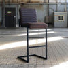 Industriële barstoel Ronald bruin leer 84 cm