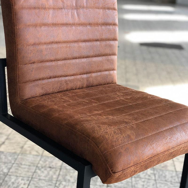 Industriële barstoel Ronald cognac  leer
