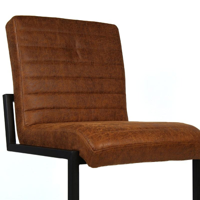 Industriële barstoel Ronald cognac  leer