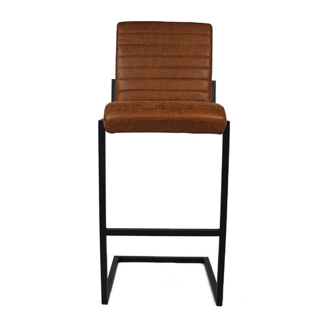 Industriële barstoel Ronald cognac  leer