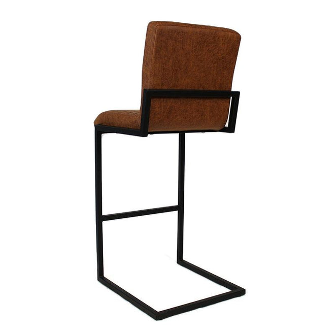 Industriële barstoel Ronald cognac  leer