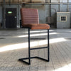 Industriële barstoel Ronald cognac  leer 84 cm