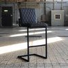 Industriële barstoel Jake antraciet leer 84 cm