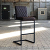 Industriële barstoel Jake bruin leer 84 cm
