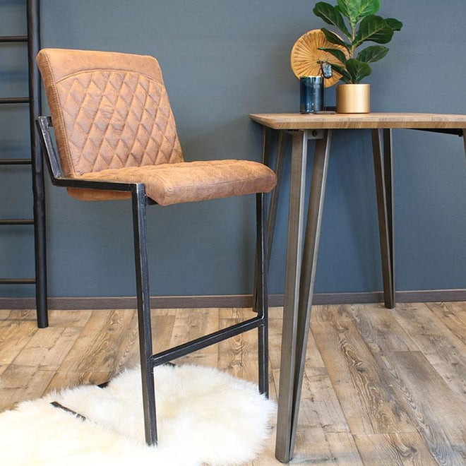 Industriële barkruk Phoenix cognac