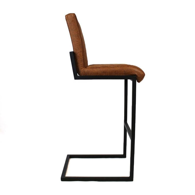 Industriële barstoel Jake cognac leer