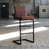 Industriële barstoel Jake cognac leer 84 cm