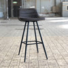 Industriële barstoel Jadson antraciet leer 76 cm