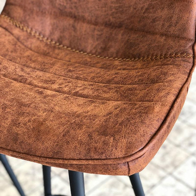 Industriële barstoel Jadson cognac leer