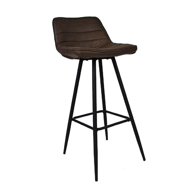 Industriële barstoel Jadson bruin leer