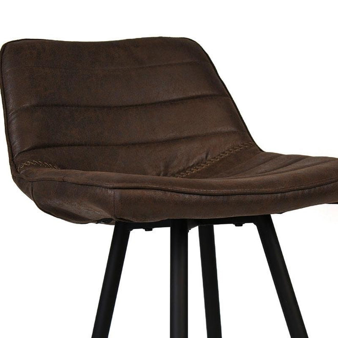 Industriële barstoel Jadson bruin leer