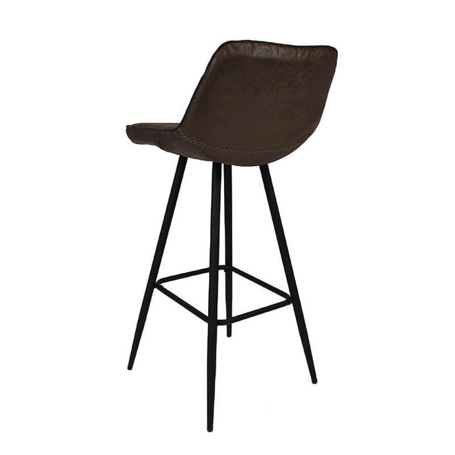 Industriële barstoel Jadson bruin leer