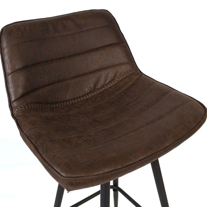 Industriële barstoel Jadson bruin leer