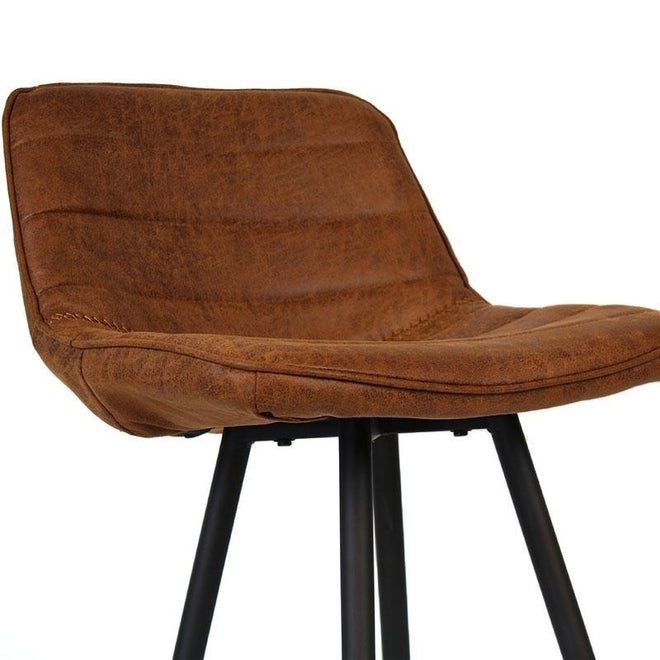Industriële barstoel Jadson cognac leer