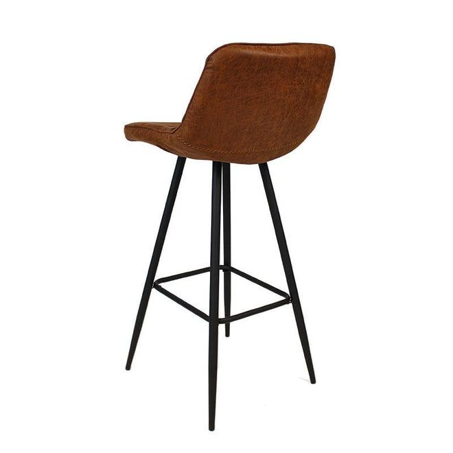 Industriële barstoel Jadson cognac leer