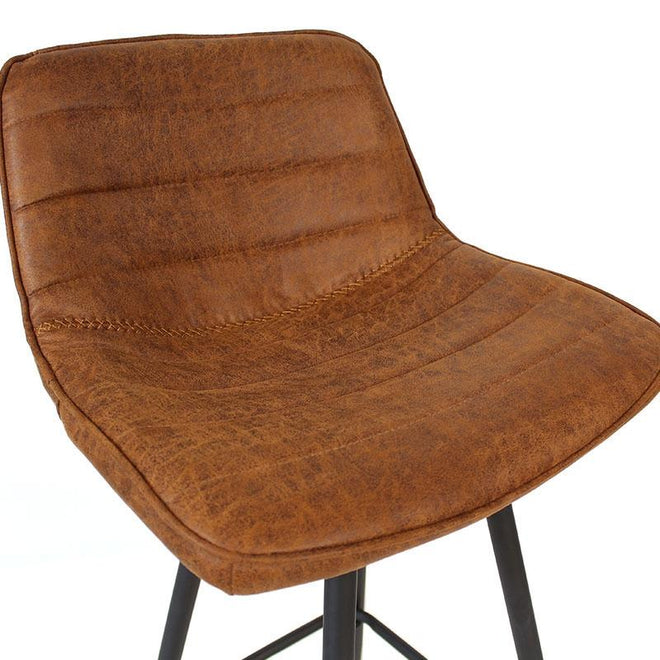 Industriële barstoel Jadson cognac leer
