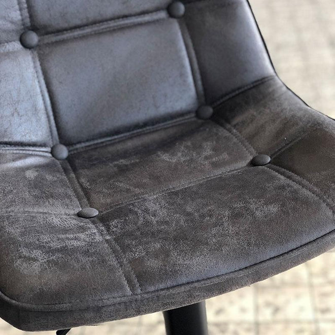 Industriële barkruk Dario antraciet leer