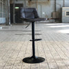 Industriële barkruk Dario antraciet leer 59-79 cm