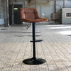 Industriële barkruk Dario cognac leer 59-79 cm
