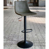 Industriële Barkruk Dallas leer olijfgroen - draaibaar 60-82 cm