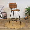 Industriële Barkruk Square cognac leer 71 cm