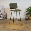 Industriële Barkruk Square olijfgroen leer 71 cm