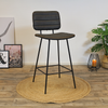 Industriële Barkruk Stripe antraciet leer 71 cm