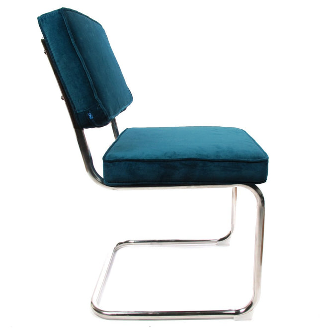 Rib eetkamerstoel blauw