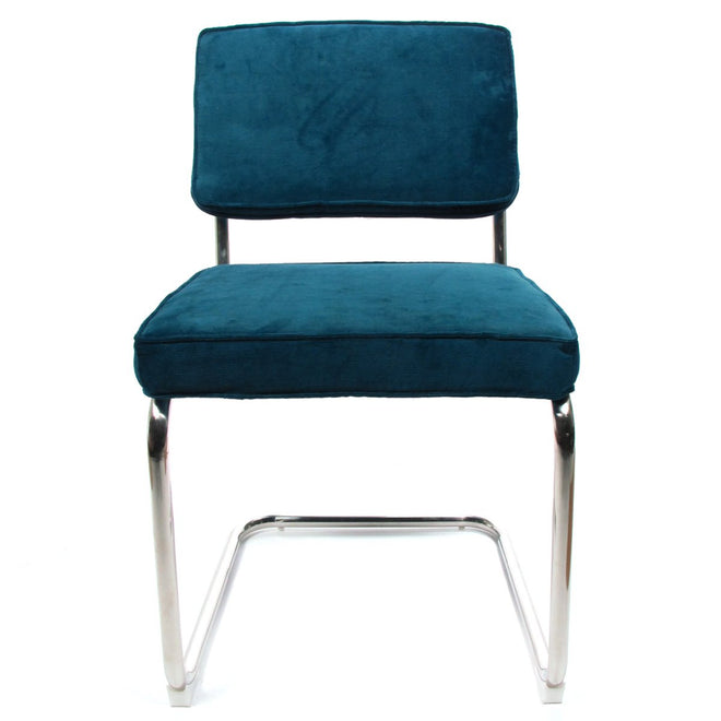 Rib eetkamerstoel blauw