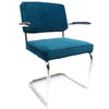 Rib stoel met armleuning blauw