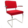 Rib stoel met armleuning rood