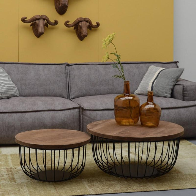 Salontafel set Chicago zwart (2 stuks)