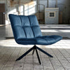 Industriële fauteuil Jovi blauw leer