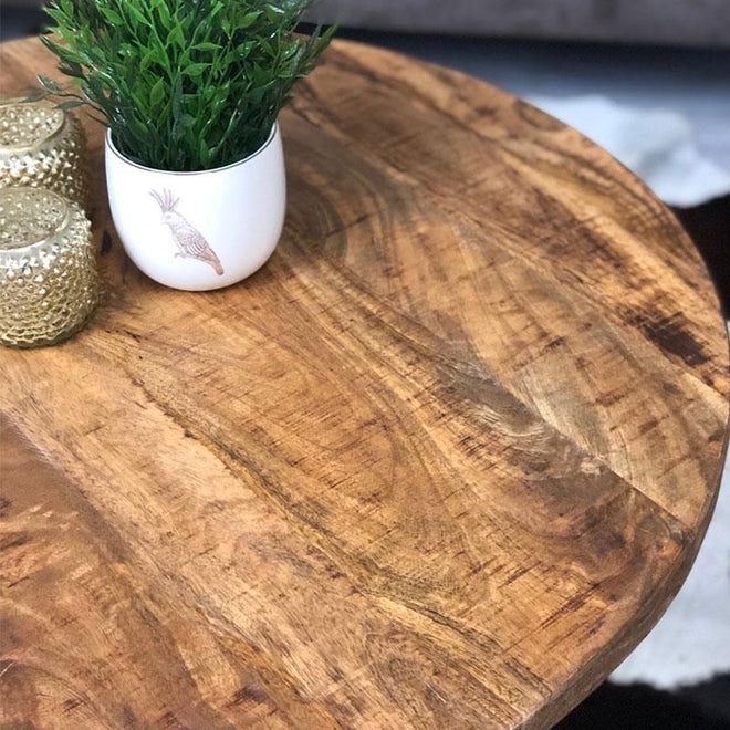 Industriële salontafel Roqi  - grof mangohout