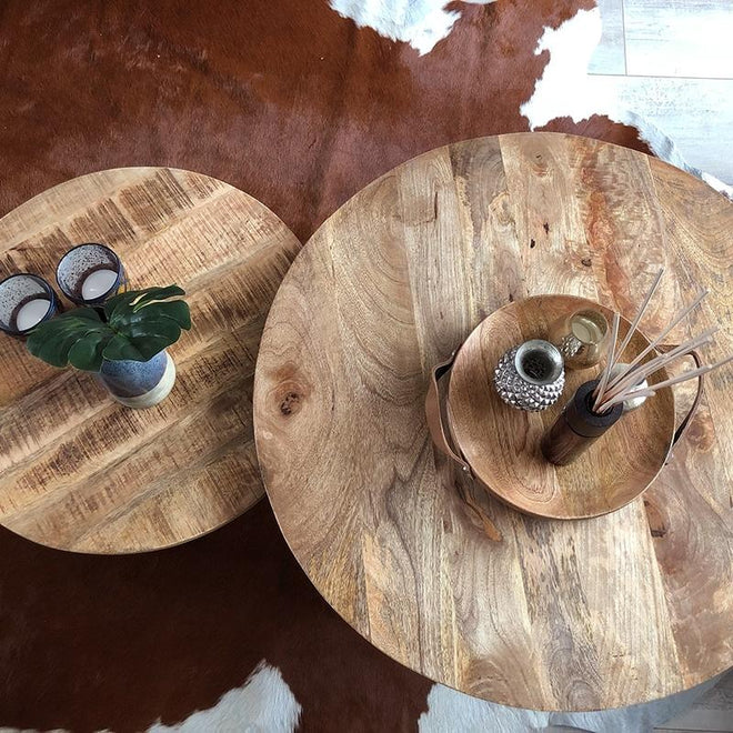 Industriële salontafel set Caleb (2 stuks) 