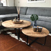 Industriële salontafel set Caleb (2 stuks)