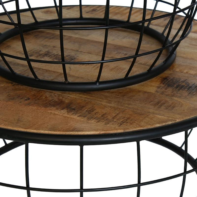 Industriële salontafel set Elijah (2 stuks)