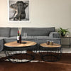 Industriële salontafel set Elijah (2 stuks)