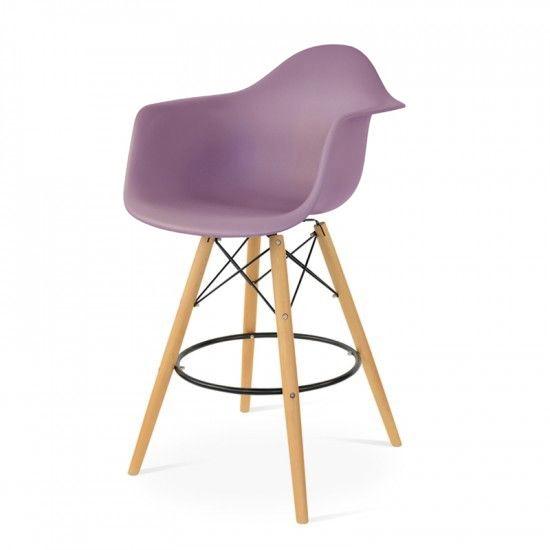 Eames DAW barkruk mauve grijs
