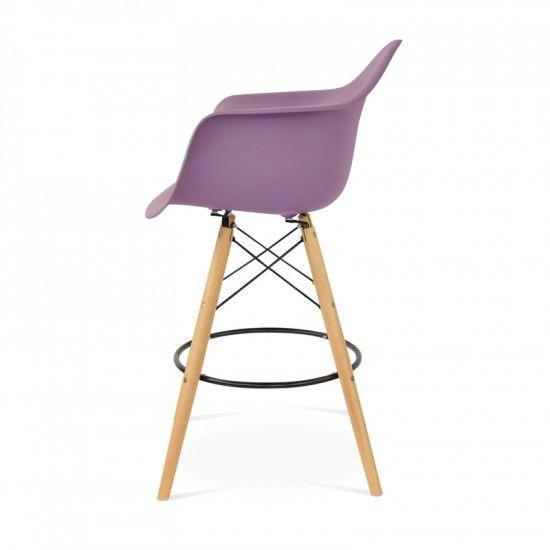 Eames DAW barkruk mauve grijs