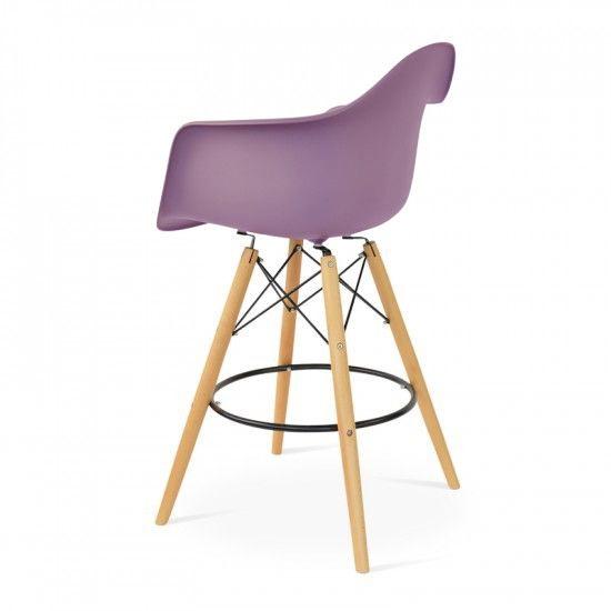 Eames DAW barkruk mauve grijs