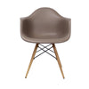 Eames DAW Chair grijs metaal frame met houtprint (set van 4)
